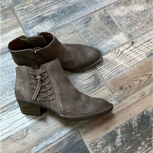 Born brown leather suede booties boots 7